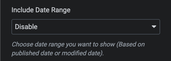Include Date Range option in JNews Content Filter settings