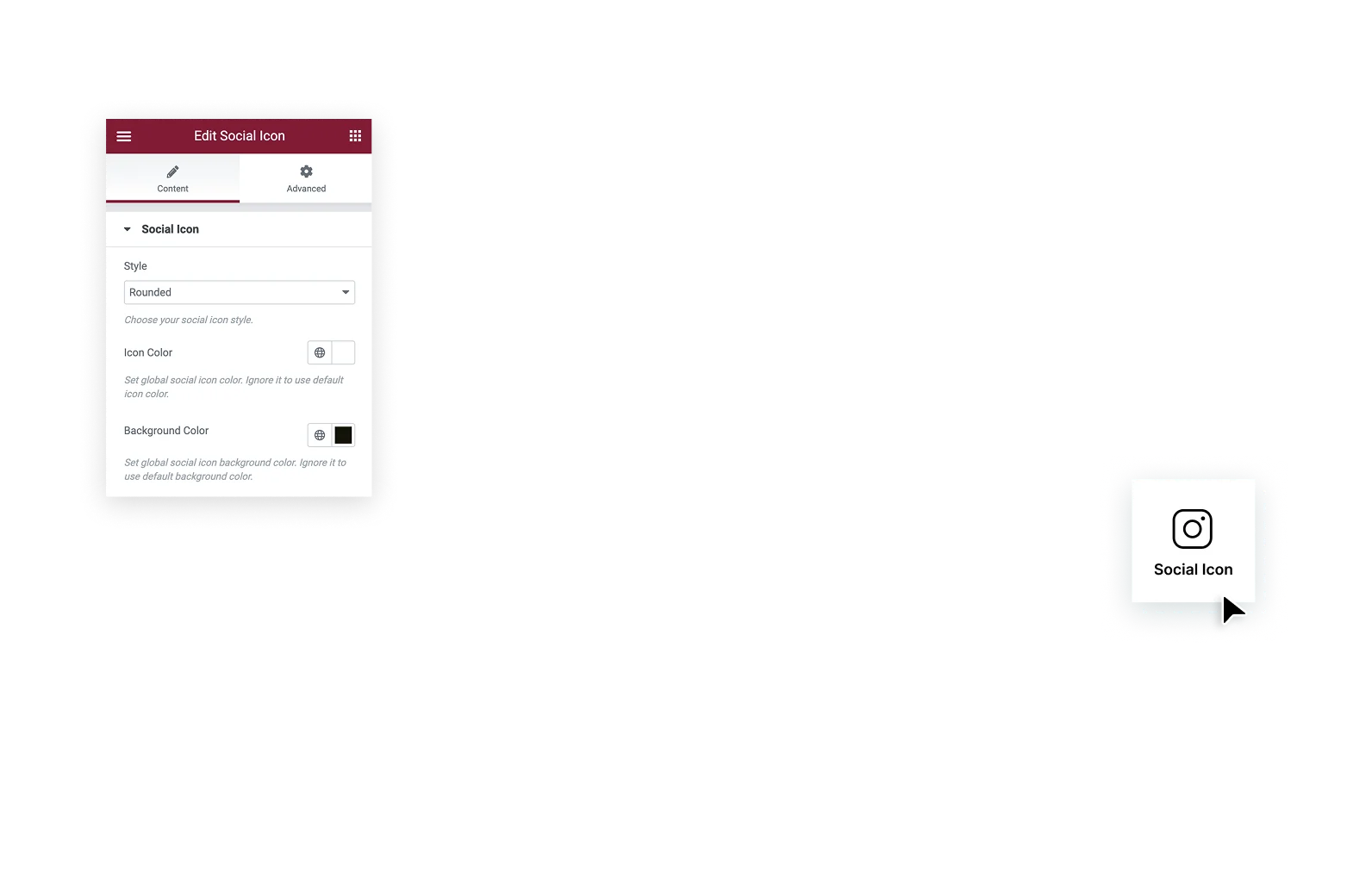 footer builder setting
