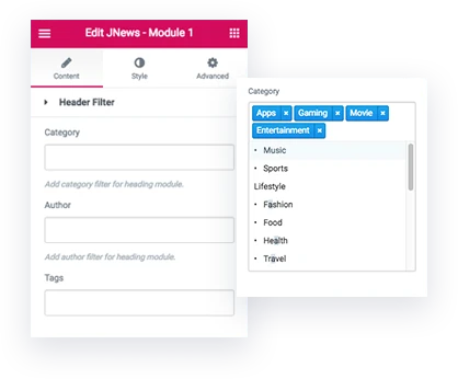 header filters
