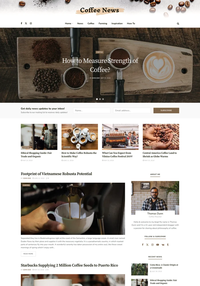 Coffee Blog website preview