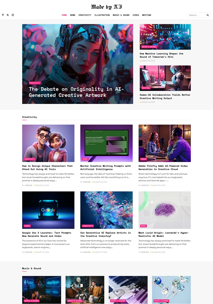 Made By AI website preview