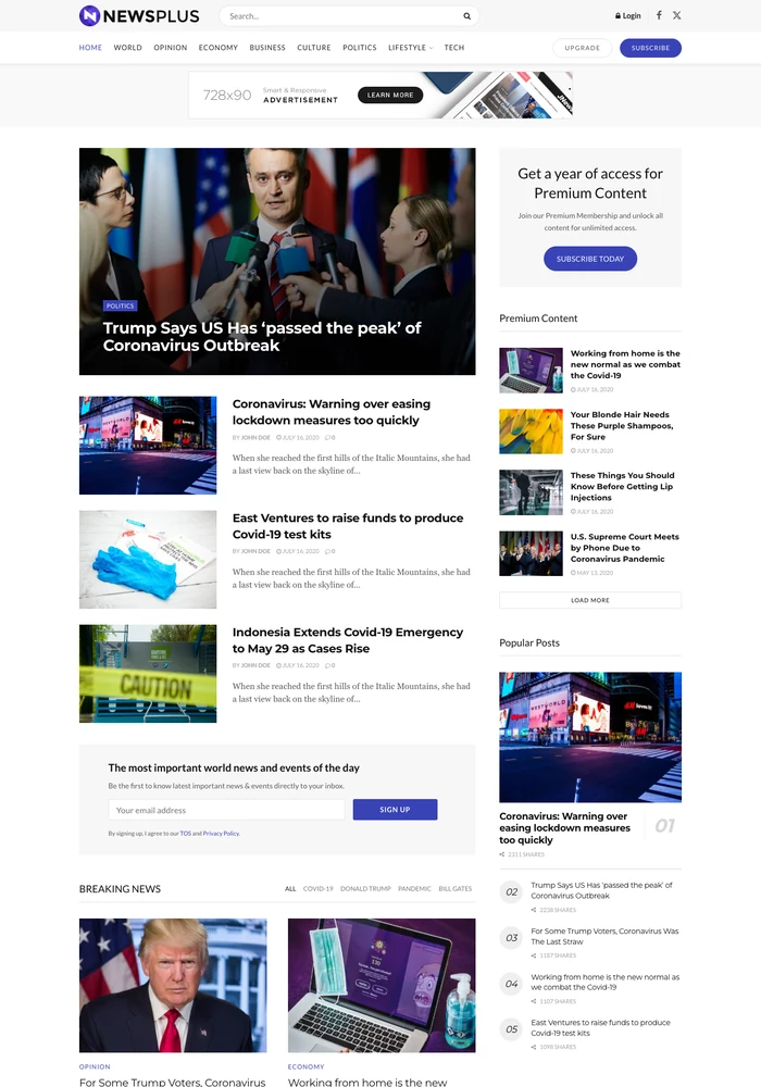 Newsplus website preview