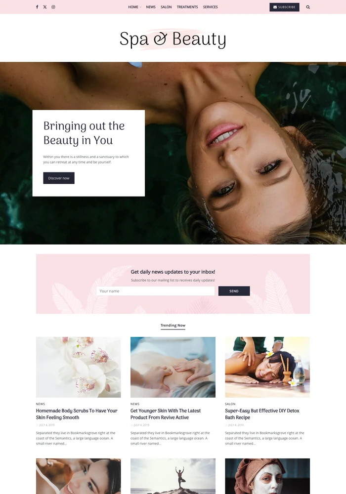 Spa & Beauty website preview