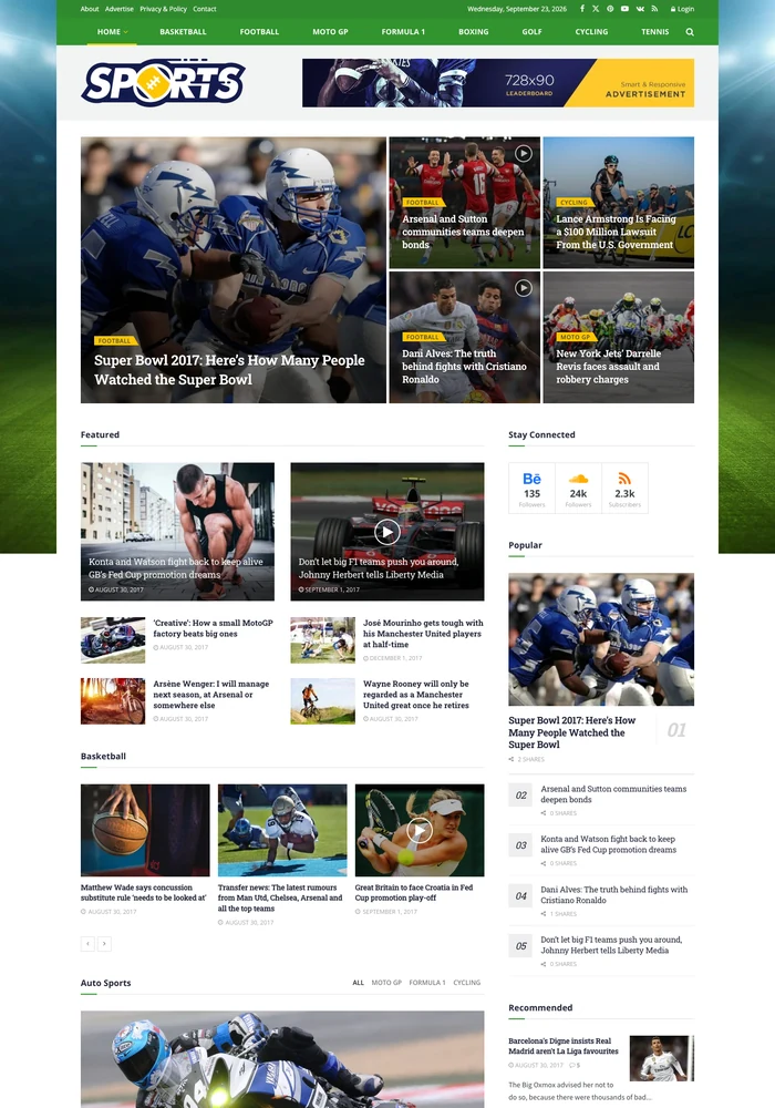 Sport website preview